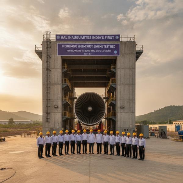 HAL Inaugurates India’s First Indigenous High-Thrust Engine Test Bed in Odisha