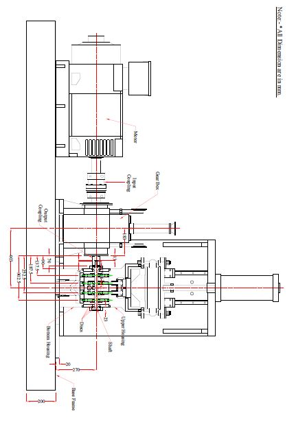 70000 RPM bearing test rig general arrangement — elevation drawing of motor, gearbox, couplings and base frame
