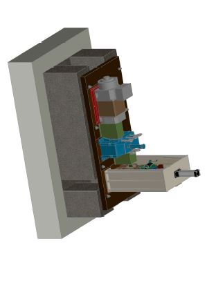 70000 RPM bearing test rig — isometric cutaway view of control and instrumentation enclosure