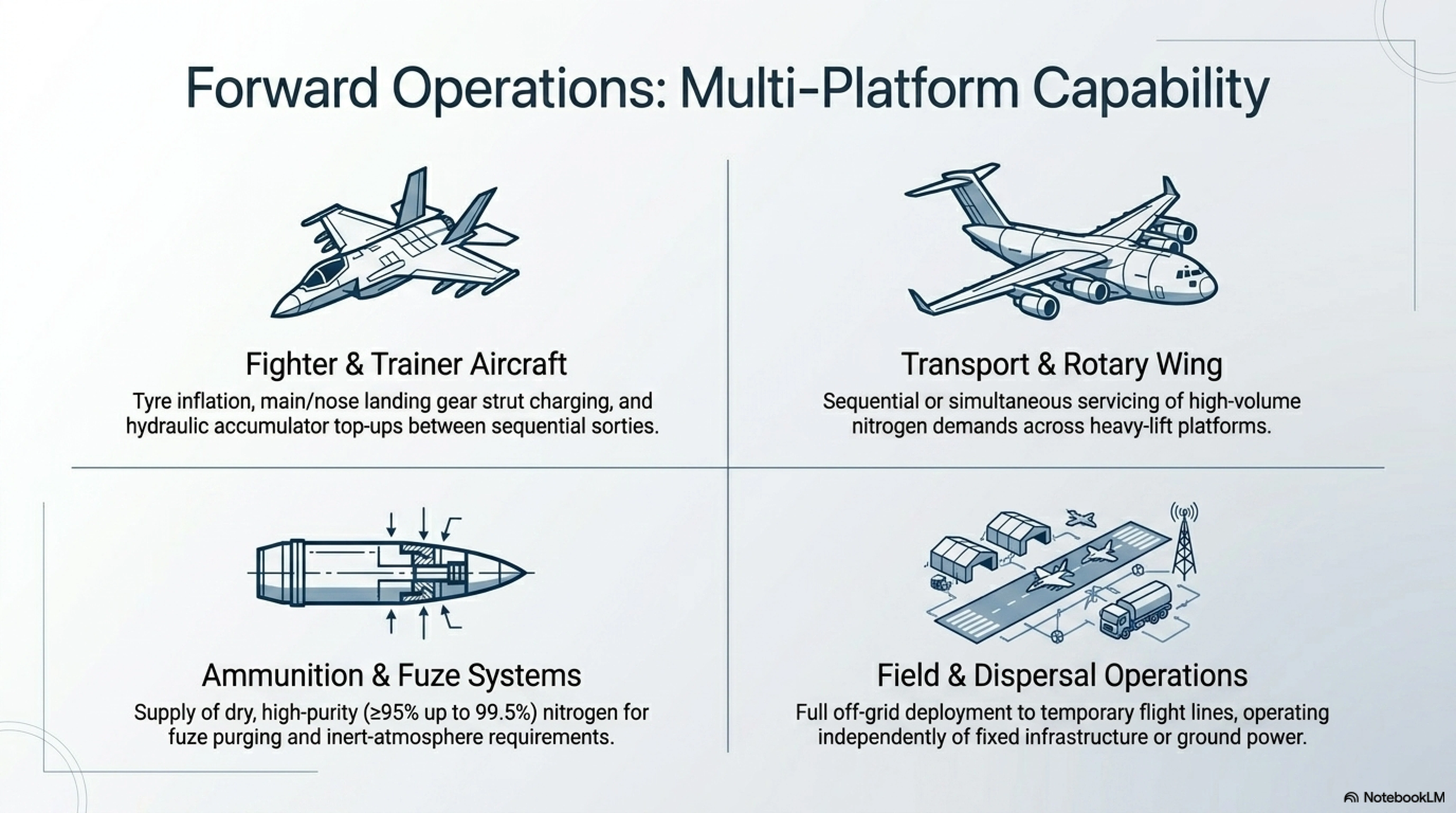 Forward Operations: Multi-Platform Capability &mdash; fighter, transport, ammunition applications