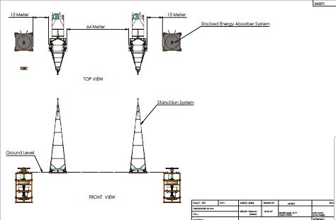 Aircraft Arresting Gear system design drawing — general arrangement of the runway arresting installation