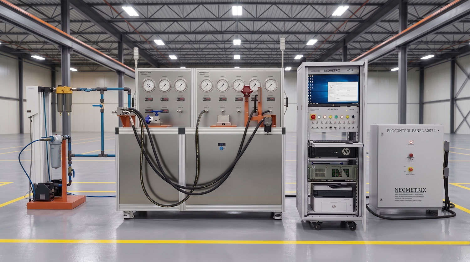 Computerized based test bench for panel mounted brake system for lhb coches