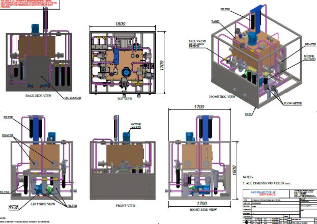 Electrical and hydraulic system for side gear box LH and RH test rig design drawing 2 thumbnail