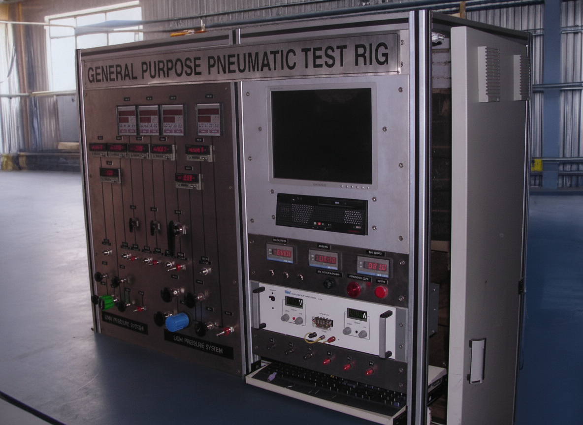 General purpose pneumatic test rig control panel and pressure gauge assembly - multi-function pneumatic system test equipment by Neometrix