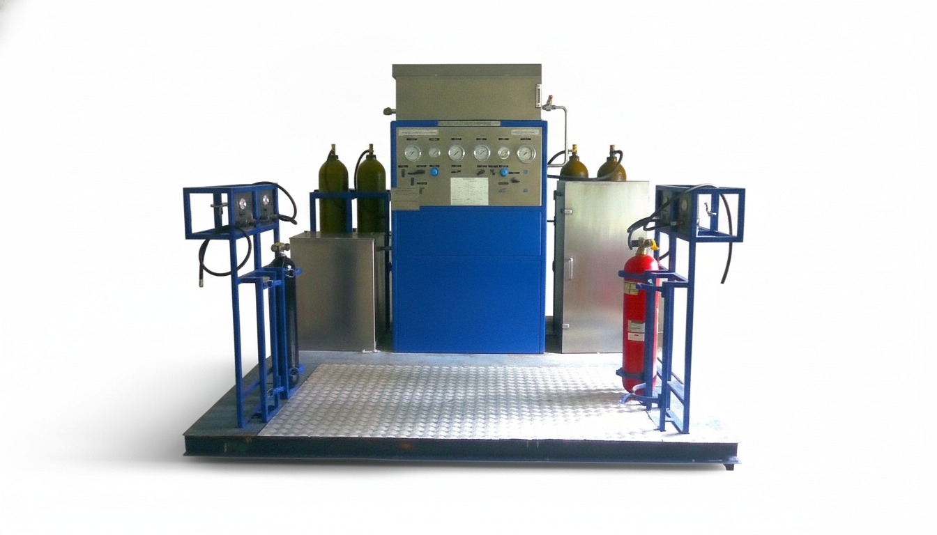 Helium charging station - precision helium gas filling and pressure control system for defence missile airbag and aerospace component charging by Neometrix