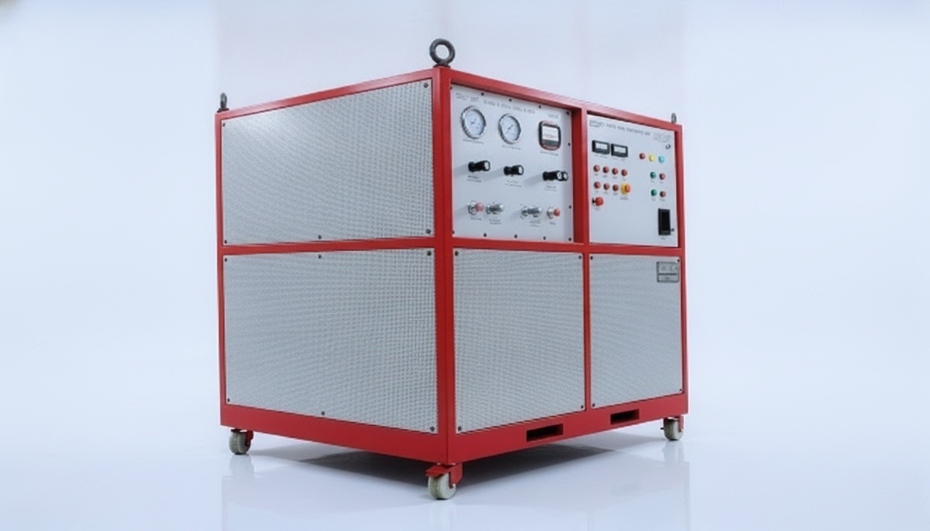 Hydraulic Flushing Rig assembly with electrical and mechanical control panels for defence and industrial hydraulic circuits