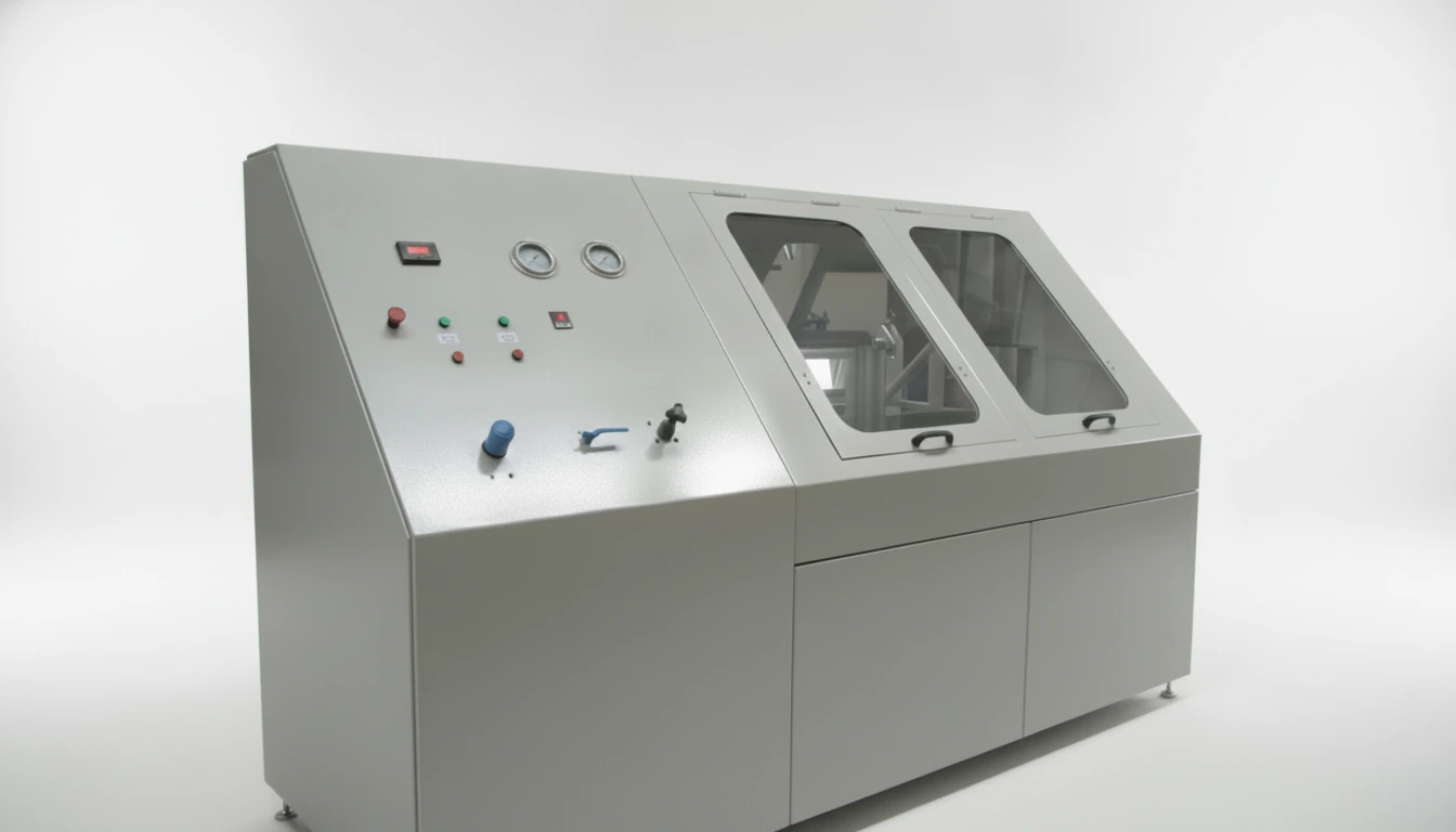 Hydraulic hose proof test stand product view - automated hose and tube pressure intensifier and leakage test rig for aerospace and defence by Neometrix