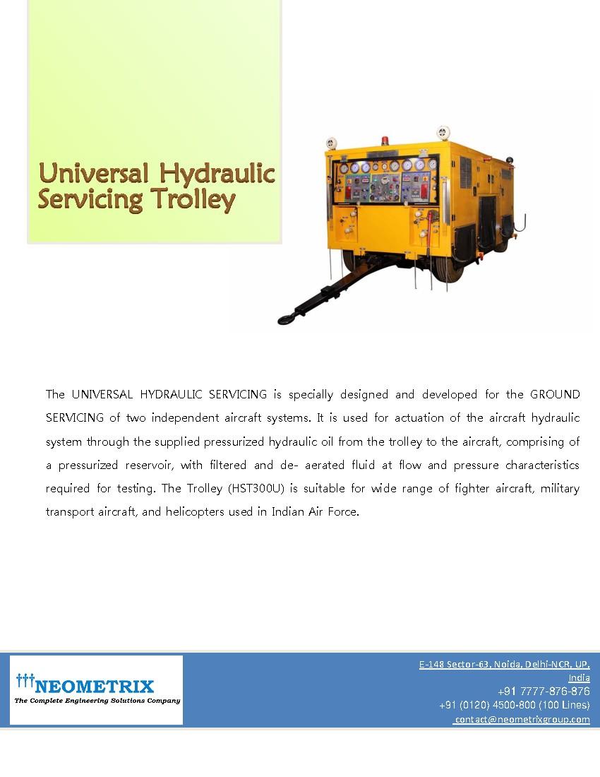 HST 120U catalog PDF cover thumbnail — Universal Hydraulic Servicing Trolley