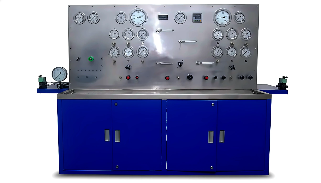 Hydraulic Test Rig HS-748 instrument and gauge panel - electro-hydraulic aircraft component test rig by Neometrix