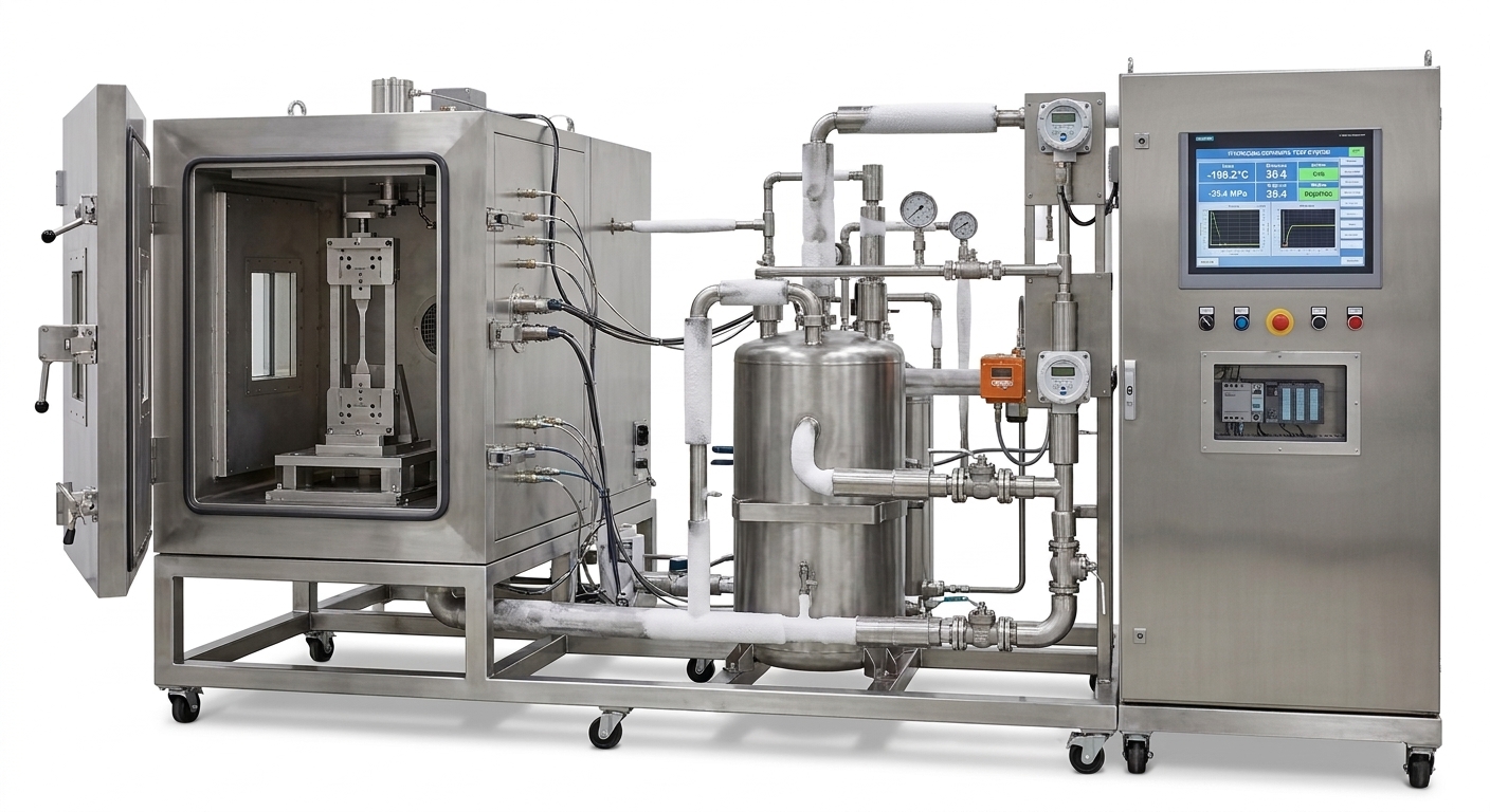 Pre-Cooled Hydrogen Exposure Test Machine | H2 Valve Cold Testing | ISO 12619