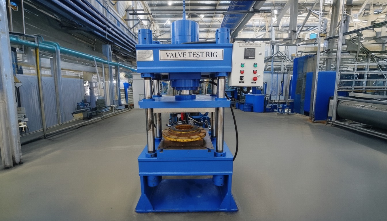 Valve test rig component detail - valve mounting fixture and pressure transducer assembly for hydraulic and pneumatic valve testing by Neometrix
