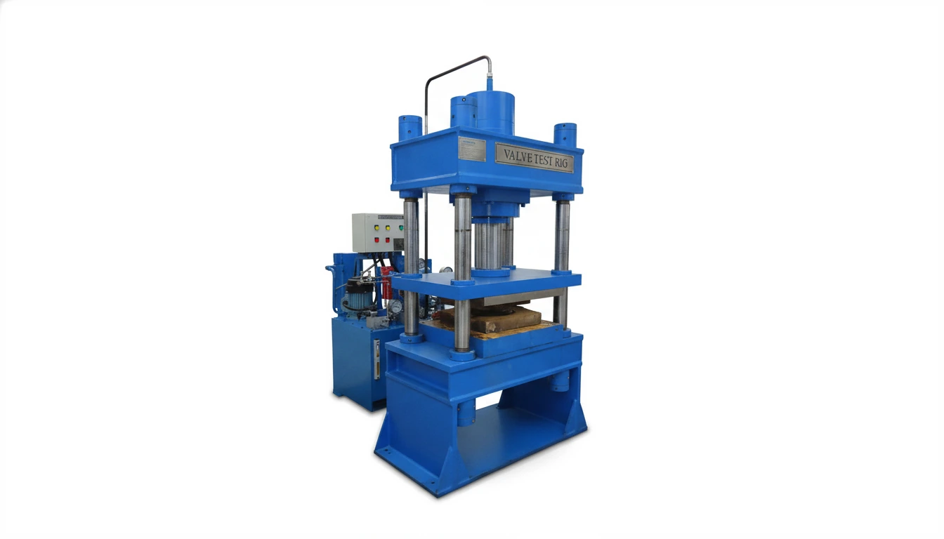 Valve test rig product view - automated valve seat leakage pressure drop and flow coefficient measurement system for defence and aerospace by Neometrix
