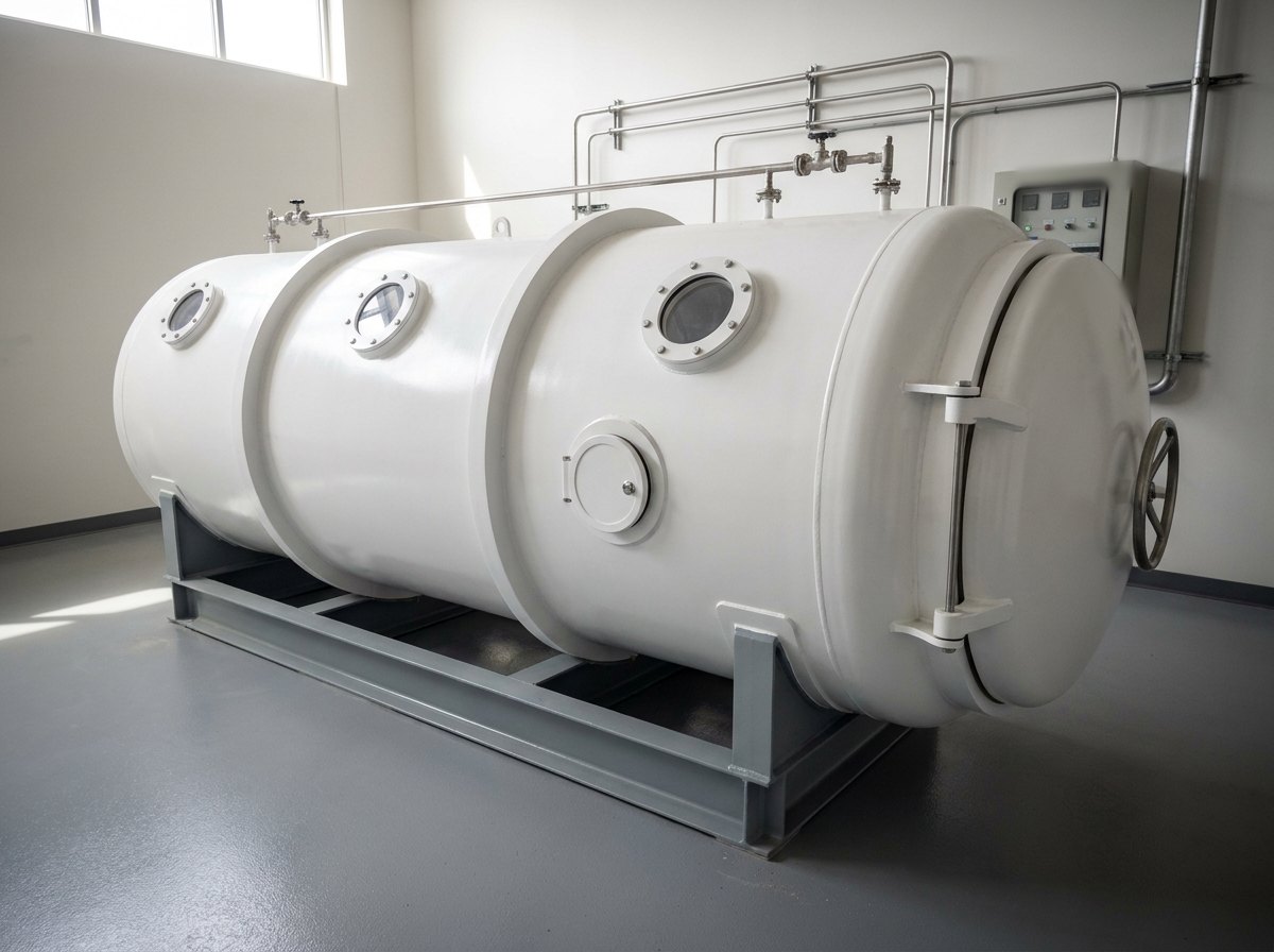 Neometrix hyperbaric and saturation diving system PVHO chamber complex with gas management and life support console