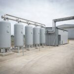 Ground air supply station open-yard storage farm for gas-turbine engine test cells