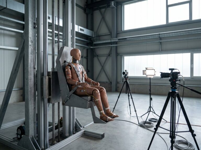 Instrumented ejection seat test article with anthropomorphic test dummy