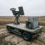 Mobile counter-drone platform carrying radar, RF and electro-optical sensors on a stabilised mount