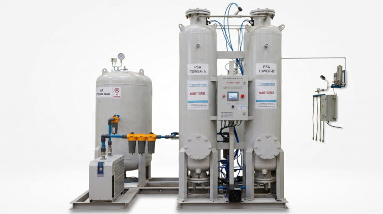 Installed PSA oxygen plant and changeover equipment at a district community health centre